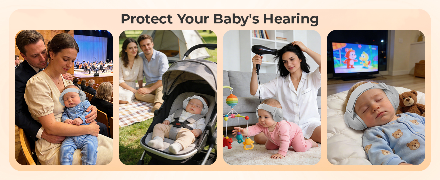 Навушники для захисту слуху дитини, сірі (0-48 місяців), сертифіковані CE та ANSI
