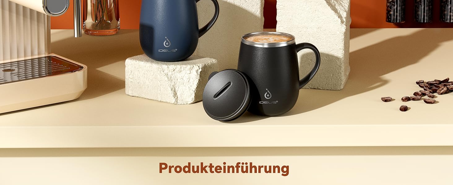 Кружка для кави та чаю Ideus 470 мл з нержавіючої сталі, подвійні стінки, вакуумна ізоляція, зелена