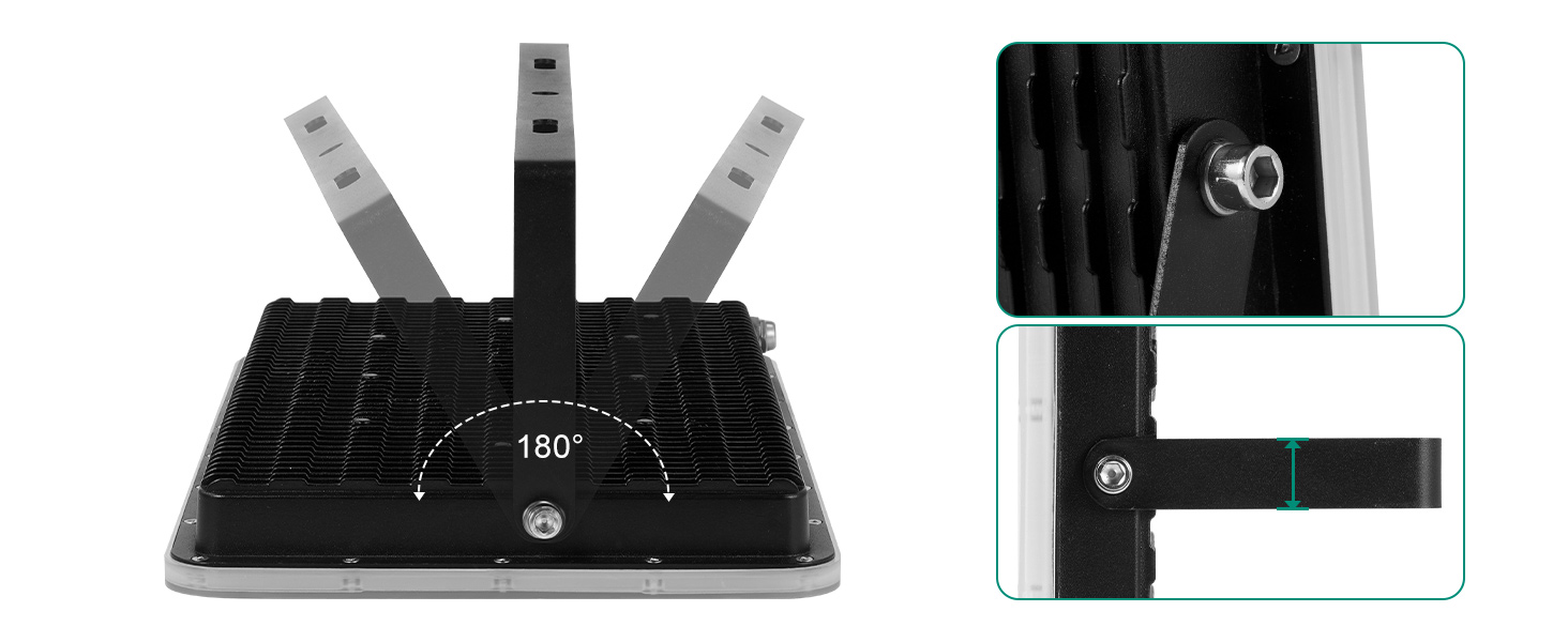 Світлодіодний прожектор Viugreum 150W, 2 шт, 15000Лм, IP66, холодне біле світло 6500K, для вулиці, гаража, чорний, кабель 80см