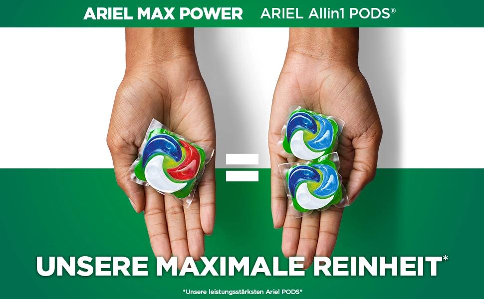 Капсули для прання Ariel Max Power Pods Universal+, універсальний засіб для прання, 66 прань
