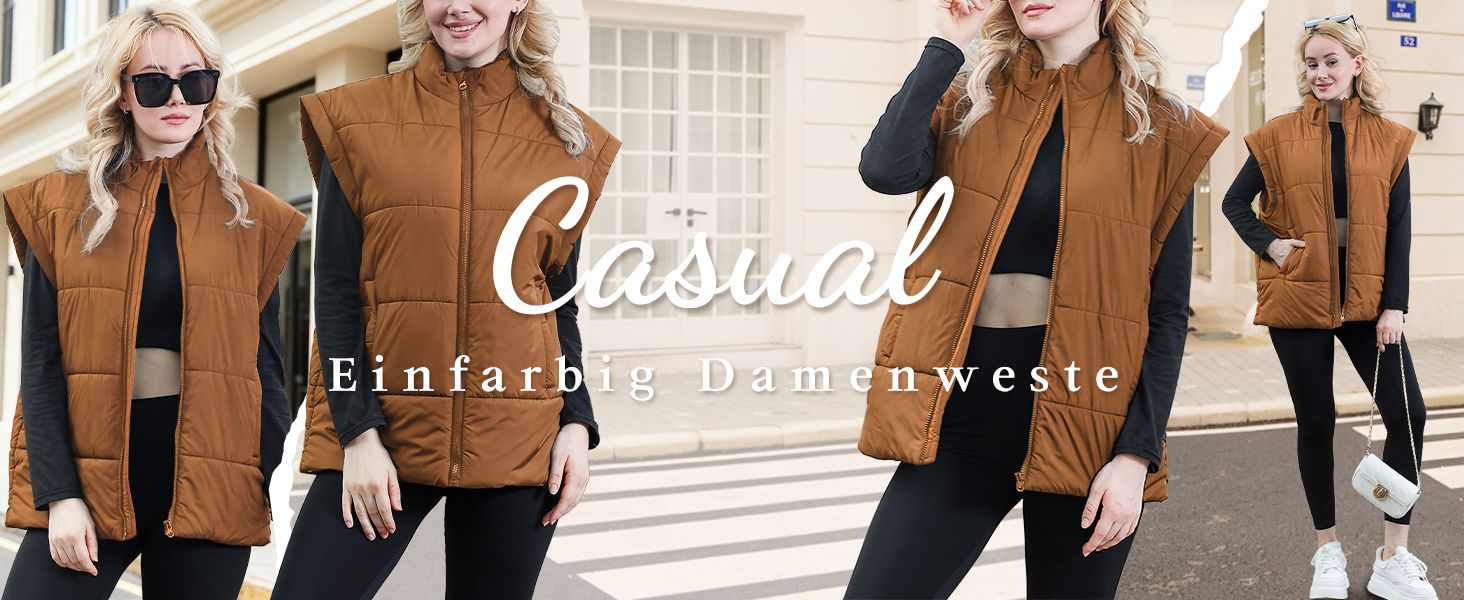 Легка степкова жилетка Daen Weste з коміром-стійкою, без рукавів, для осені/зими/міжсезоння, для активного відпочинку, S-XXL (Коричневий, L)