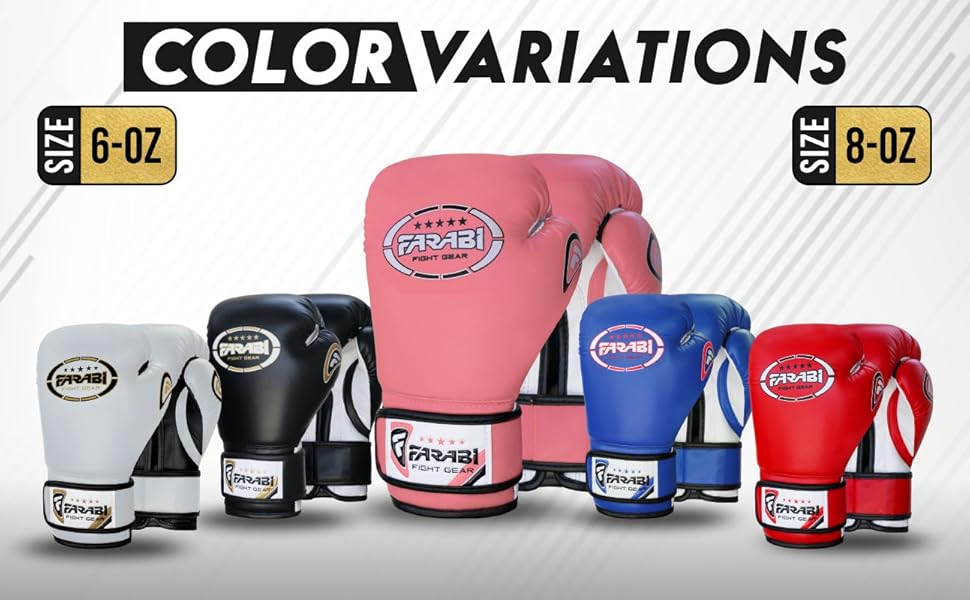 Дитячі боксерські рукавички Farabi Sports 6oz/8oz для боксу, MMA, муай-тай, кікбоксингу та спарингу