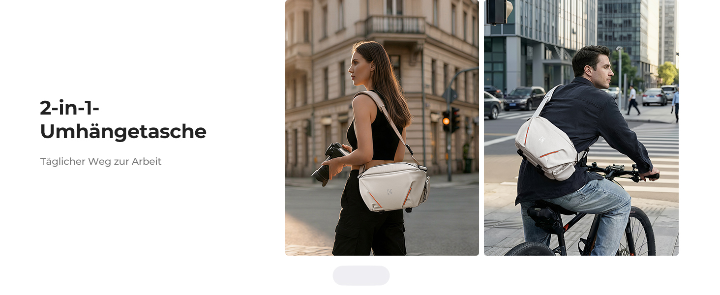 Сумка для фототехніки та аксесуарів K&F Concept з напіввідкритим переднім відділенням, біла