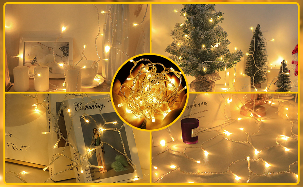 Льод-гірлянда LED 200 LED на батарейках: тепле світло, водонепроникна, з пультом, для декору саду, вечірки, балкона, ялинки