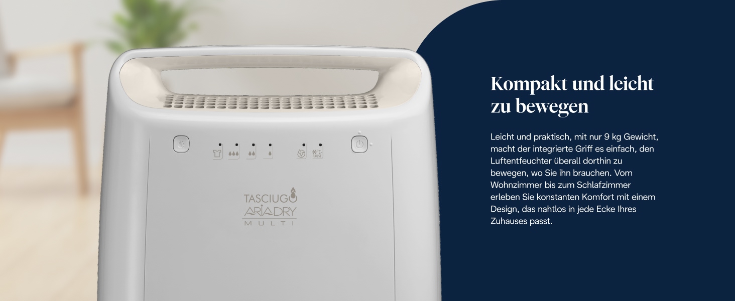 Зволожувач повітря De'Longhi Tasciugo AriaDry DEX210SF - портативний, 10л/день, 3-х фільтри, сушка білизни, захист від плісняви