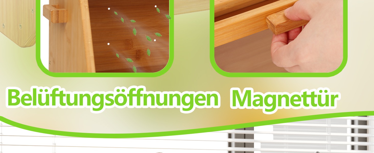 AMBIRD Бак для хліба з бамбука 20л - велика місткість з прозорими акриловими дверцятами - двошарове зберігання з вентиляцією та боковими ручками - зберігає хліб свіжим та організовує кухонний простір (CBBNA001EUAM13)