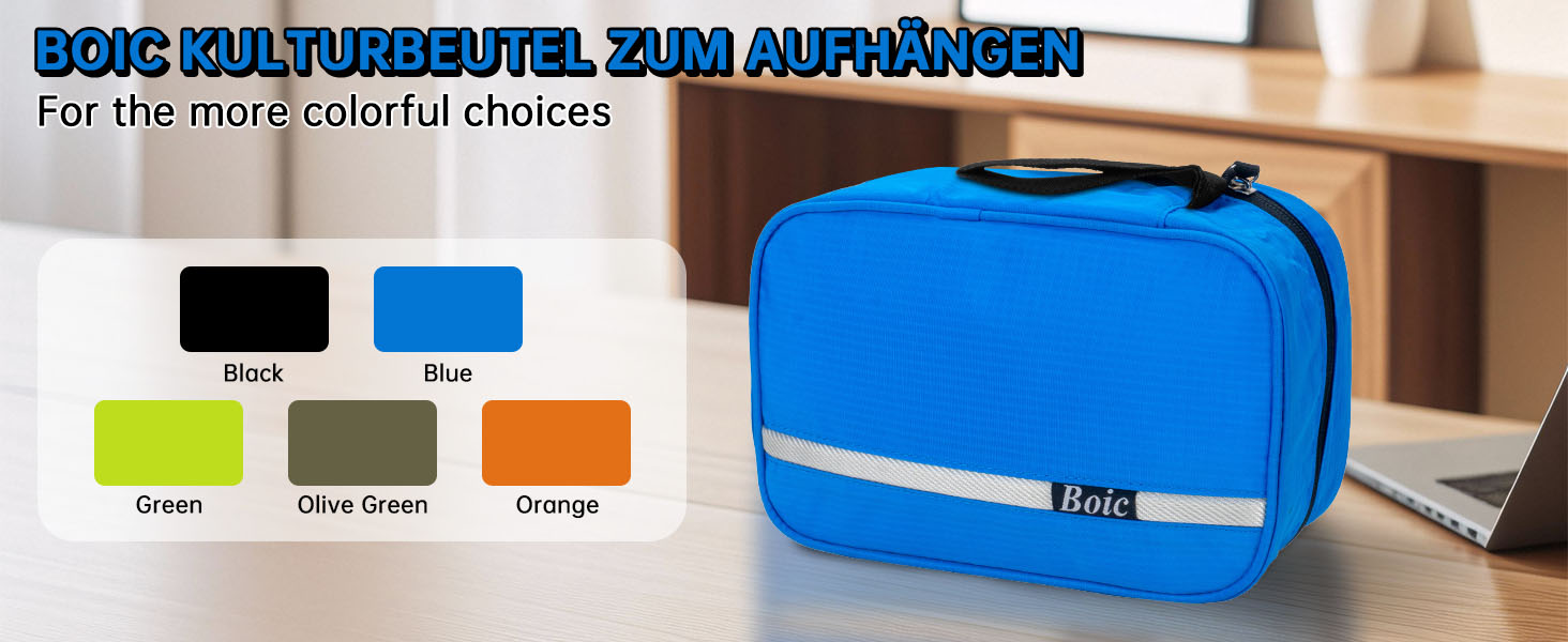 Сумка для туалетних аксесуарів на блискавці, дорожня, для жінок та чоловіків, з 4 відділеннями, вантажна, для кемпінгу, оксфорд (блакитна), M