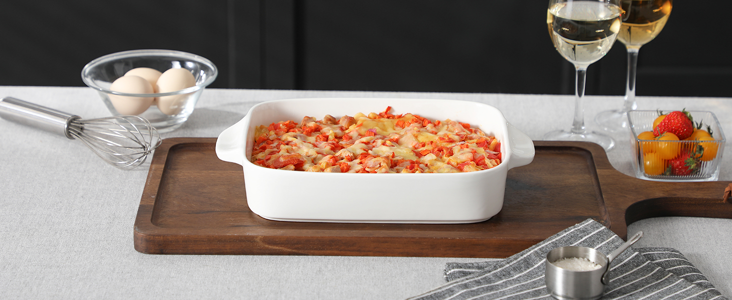 MALACASA Набір форм для запікання Bake.Bake, 3 шт. (порцеляна) - набір для випічки, каструль, тарілки, супові тарілки, білий