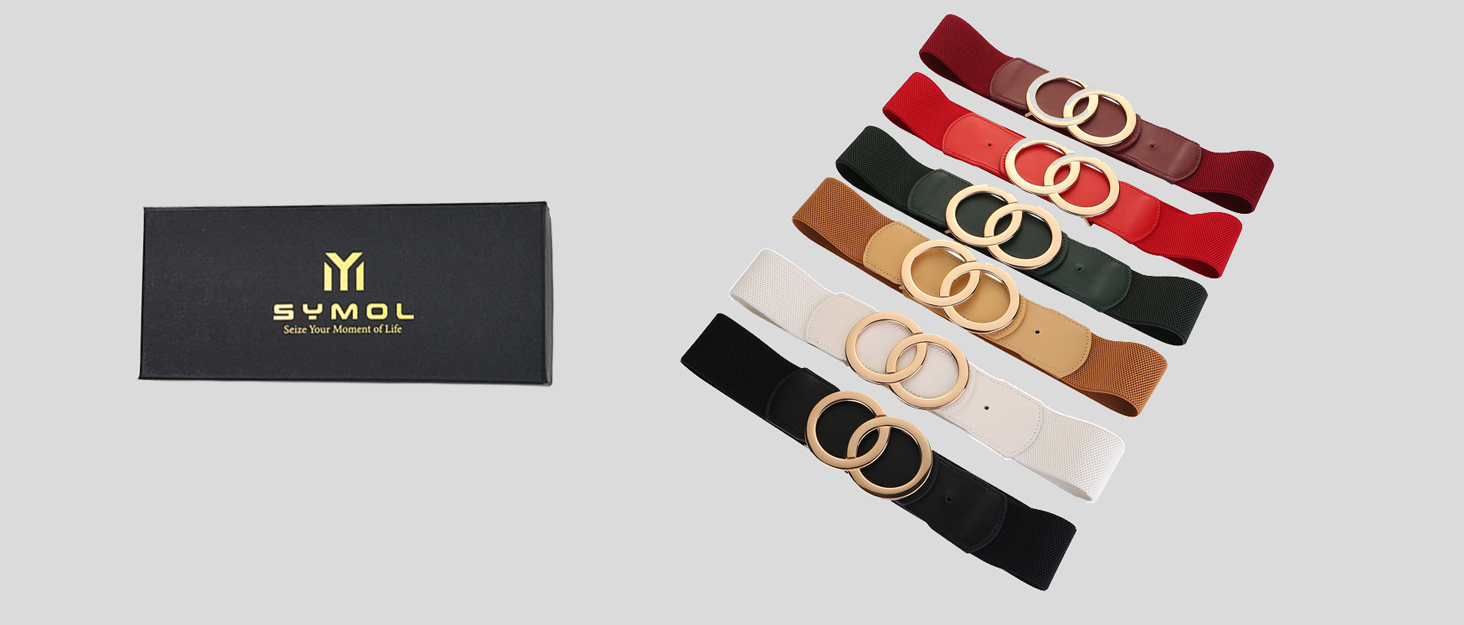 Жіночий еластичний пояс шкіряний 5 см, регульований 70-160 см, чорний, для суконь