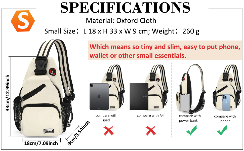 Сумка-слінг через плече, рюкзак для жінок та чоловіків з оксфордської тканини. Сумка через тіло, спортивна сумка, casual, для активного відпочинку, подорожей, покупок (Біла)