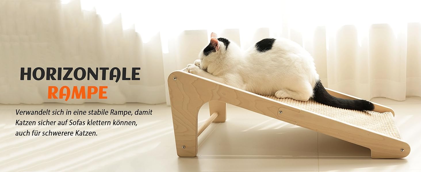 PETKARAY Дряпка для котів, L-подібна дряпка з сизалю, 68 см, 2-в-1, для стіни та кута (з котячою м'ятою, іграшка-мишка), бежевий