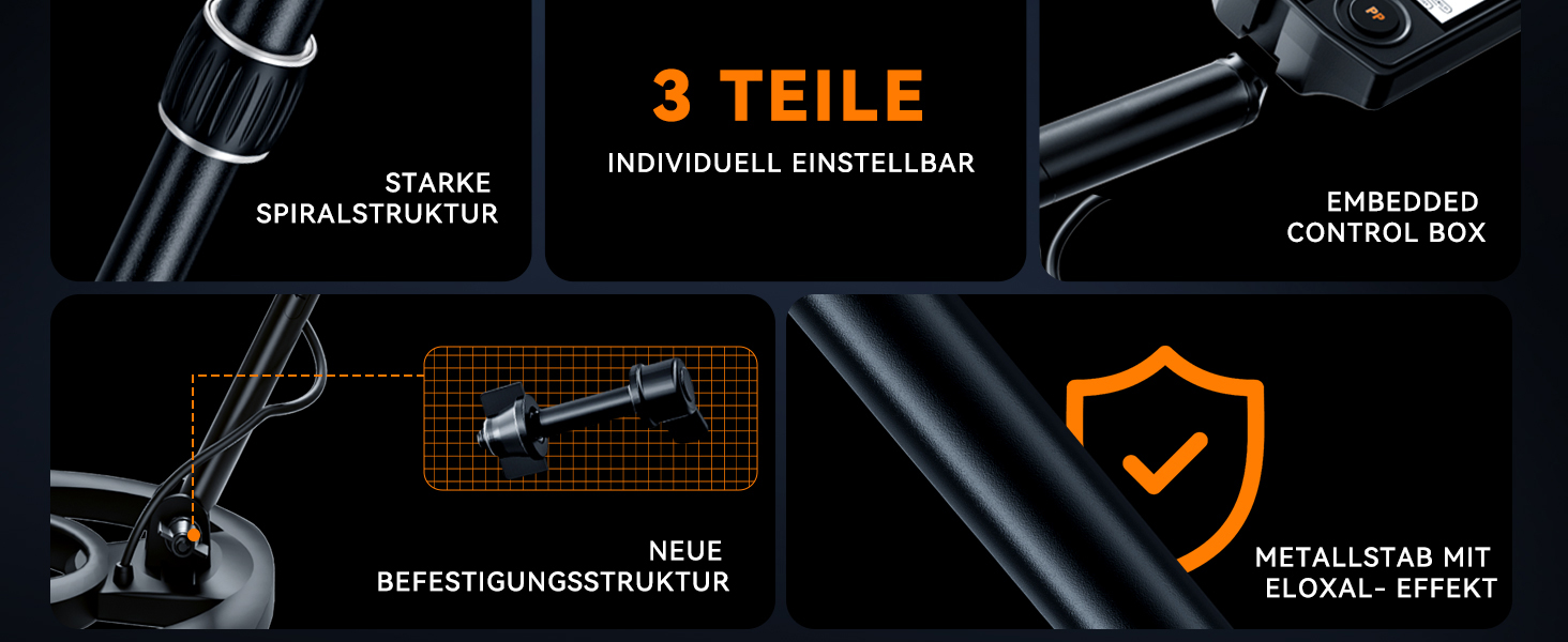 Металошукач SUNPOW – професійний, 5 режимів, для дорослих, з Pinpointer, водонепроникний IP68, 30см котушка, 2x HD LCD дисплей, DSP-чип, регульована штанга, міцна спіральна структура, повний комплект OTMD14