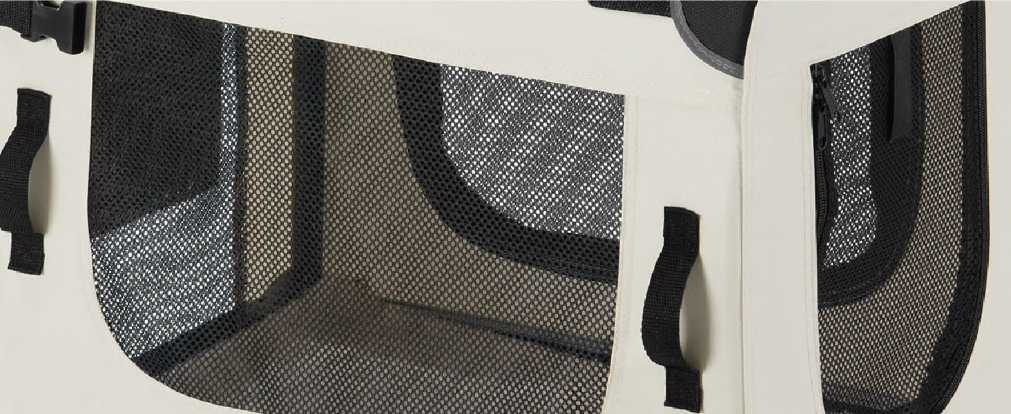 Транспортна переноска для собак Juskys Lassie XL, складна та портативна 56x81x58 см з ковдрою, сумкою та ручками. Підходить для собак, котів та інших домашніх тварин. Оксфордська тканина, переноска для авто, сіра (бежева, L 50 x B 34 x H 36 см)