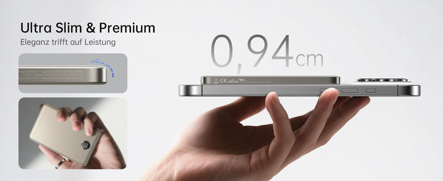 iWALK Powerbank MagSafe 5000mAh з LED-дисплеєм: компактний зарядний акумулятор для iPhone 17/16/15/14/13/12