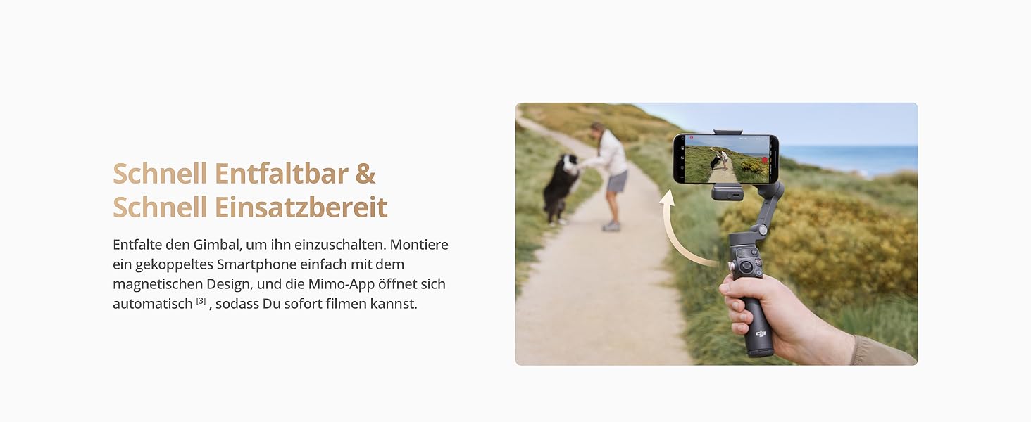 Стабілізатор DJI Osmo Mobile 7P + Mic Mini TX (Polarweiß) – Gimbal для iPhone/Android з мікрофоном, інтегрований штатив та подовжувач, 3-осьова стабілізація