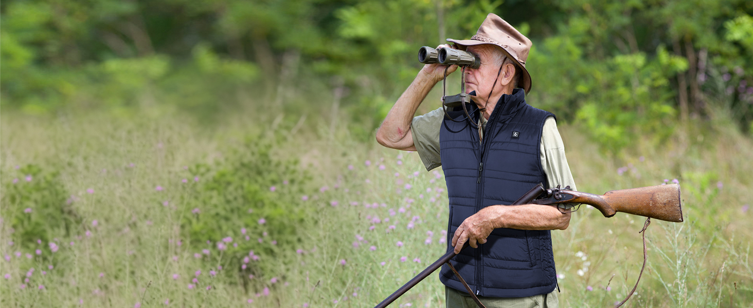 Обогреваемая жилетка UNBON для мужчин и женщин с Powerbank 10000mAh USB, 3 режима нагрева, 6 зон обогрева, жилетка-куртка с аккумулятором (M, Синий)