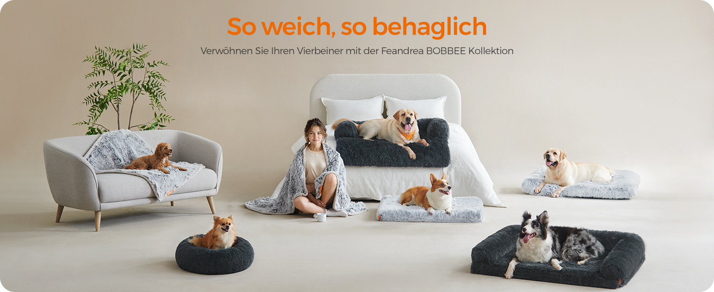 Кругле ліжко для собак та котів Feandrea, м'яке, донат, 60 см, темно-сірий, знімний наповнювач