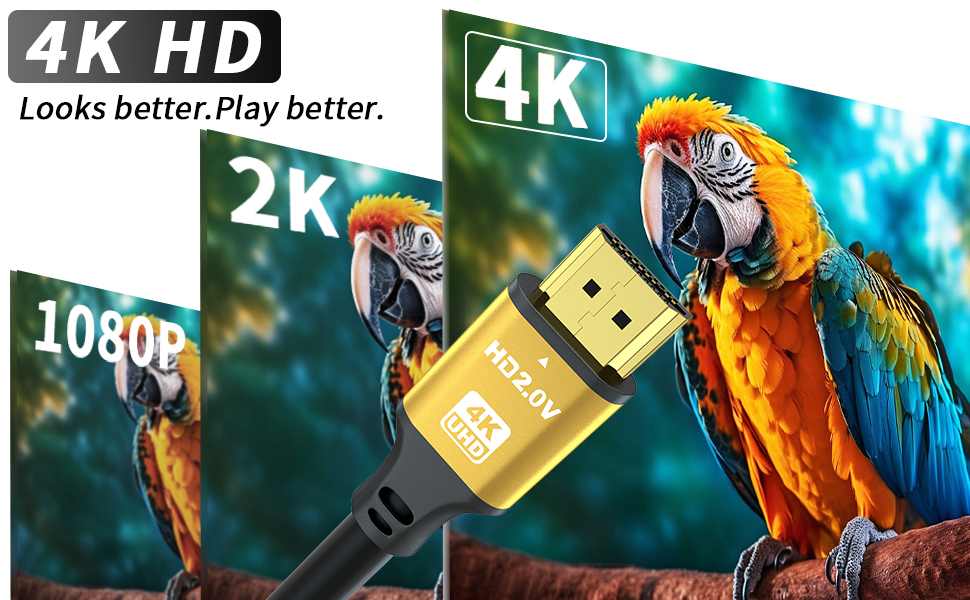 HDMI кабель 4K 25м, Highspeed 2.0, 18Gbps, Ultra HD, Ethernet, Audio Return, HDR, 3D, Arc, сумісний з Xbox, PS5/PS4, HDTV, ноутбук (золотий)