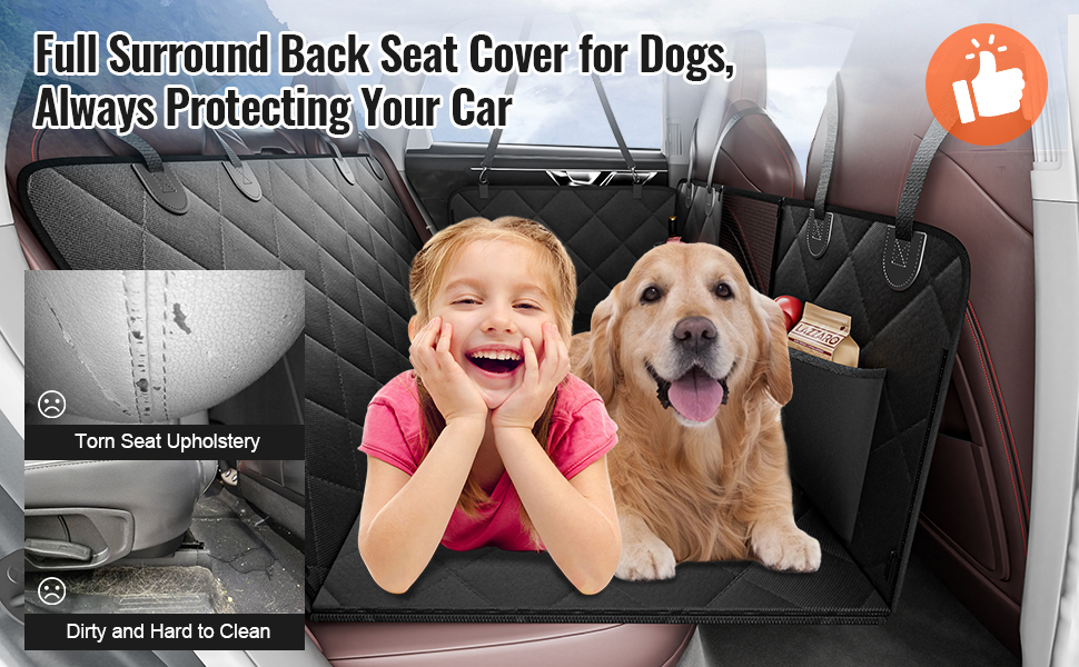 Автоматизована захисна накидка для собак VEVOR, 134,5 x 63 см, до 168 кг, з жорсткою основою, сітчастим вікном та сумкою для зберігання - для авто, SUV, вантажівки