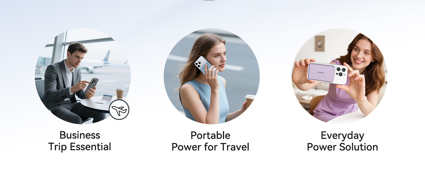 Power Bank Orico Kada Magsafe 5000mAh з MagSafe, USB-C, 20W PD, для iPhone 16/15/14/13/12, фіолетовий