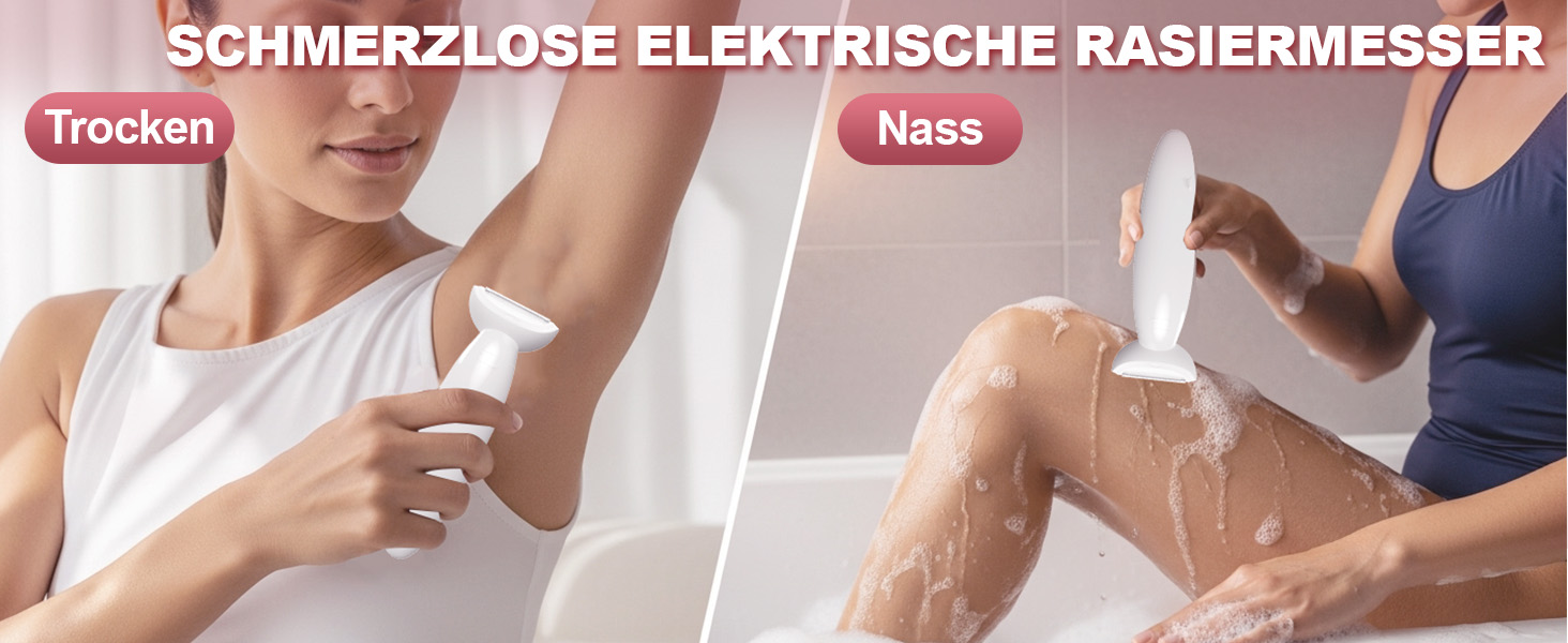 Електричний жіночий тример 5-в-1: для тіла, обличчя, брів та носа. Вологостійкий (IPX7) з USB-станцією.