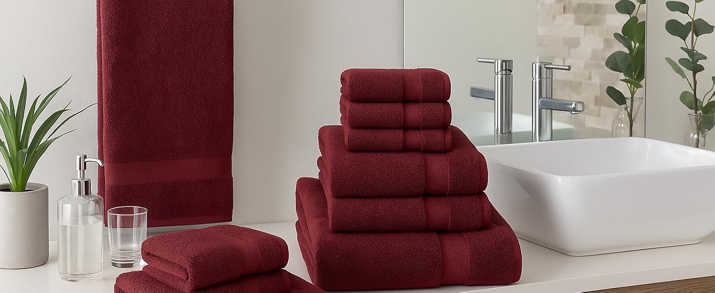 Набір махрових рушників Betz Premium, 6 шт. (4 шт. 50x100 см, 2 шт. 70x140 см), 100% бавовна, червоний