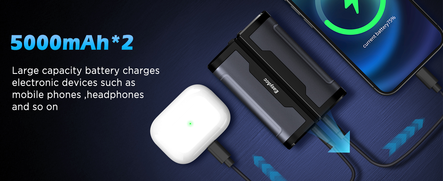 Електричні грілки для рук EasyAcc 10000mAh (2 шт) з LED-дисплеєм - 3 режими нагріву, для кемпінгу, полювання, Рейно