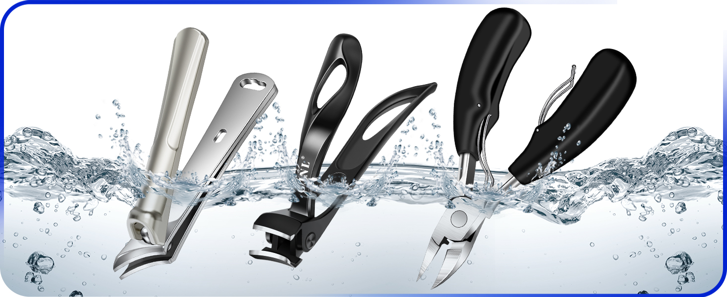 Ножиці для товстих нігтів, кутовий гострий нігтьовий кліпер для ніг з контейнером для чоловіків, довга ручка, вигнута леза (чорний)