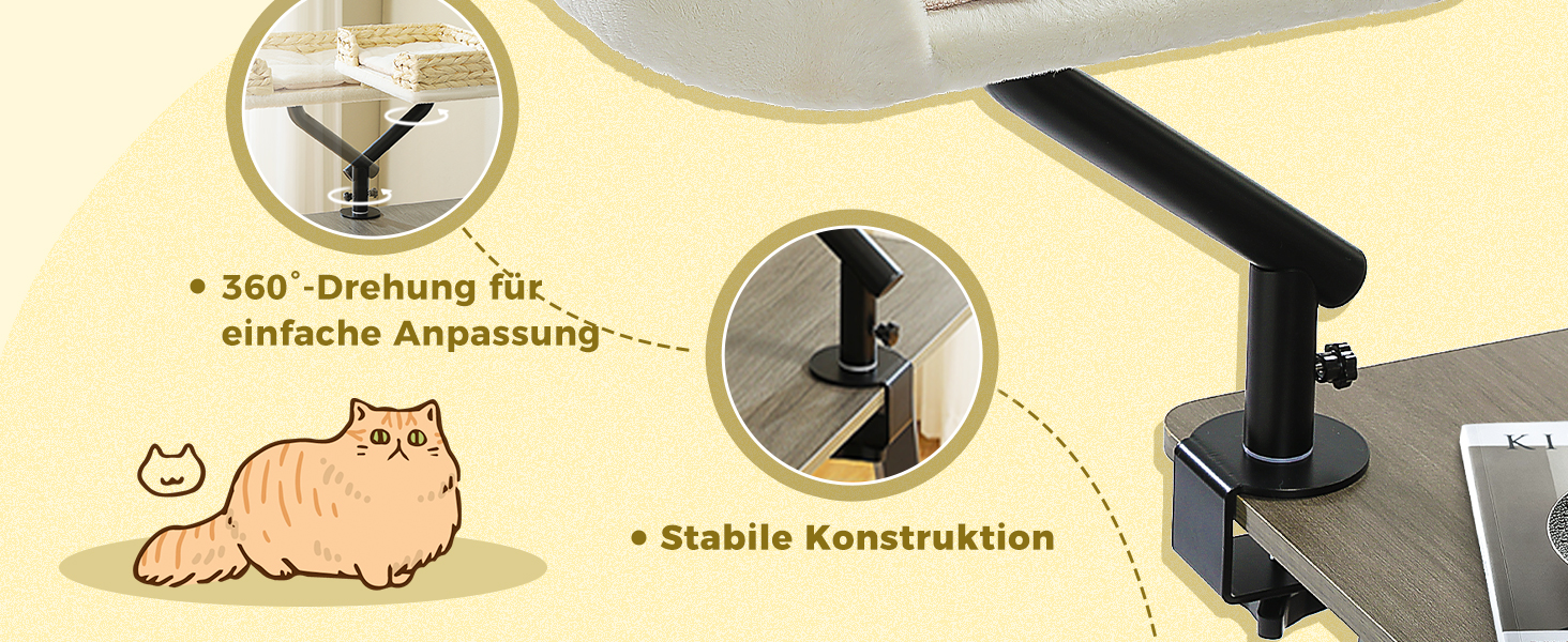 Кігтечка-ліжко для котів PAWZ Road з інтерактивним м'ячиком, обертається на 360°, підходить для ваги до 22.5 кг, бежеве овальне ліжко