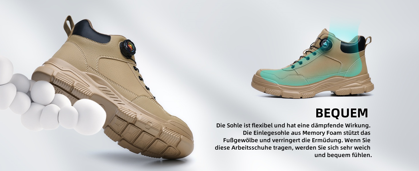 Черевики безпеки для чоловіків та жінок. Легкі, водонепроникні робочі черевики з металевим підноском та поворотним закриттям. Розмір 44 EU, чорний колір.