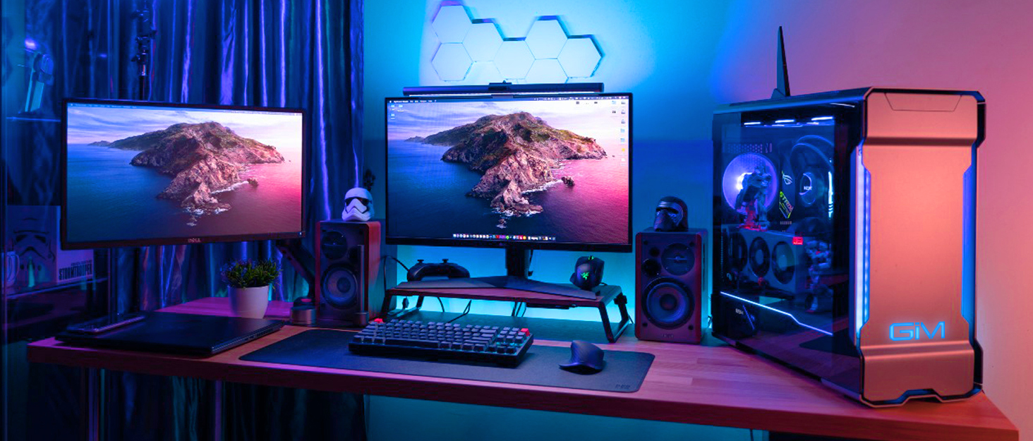 Ігрова підставка під мишу GIM з бездротовим зарядним пристроєм 10W, RGB підсвітка (10 режимів), протиковзаюча гумова основа, товщина 4мм для iPhone та Samsung Galaxy
