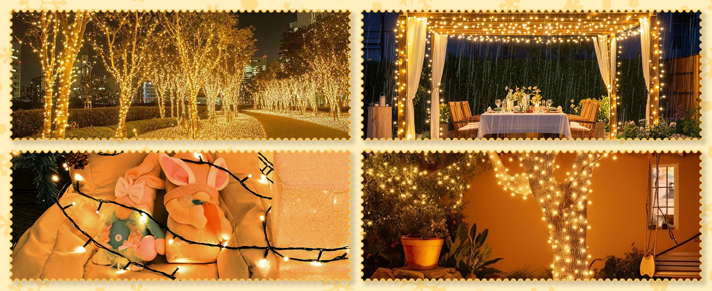 Гірлянда Halloween на 300 LED з таймером та 8 режимами освітлення, 30 метрів, тепле світло, для декорування приміщень та вулиці