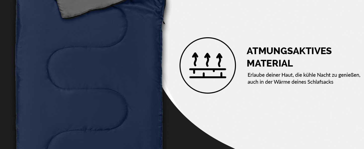 Montaray® Hooded Sleeping Bag -3°C - Outdoor Winter & Summer Sleeping Bag for Men & Women - 3-4 Season Hut Sleeping Bag (75 x 220 cm) - Blue, 150GSM