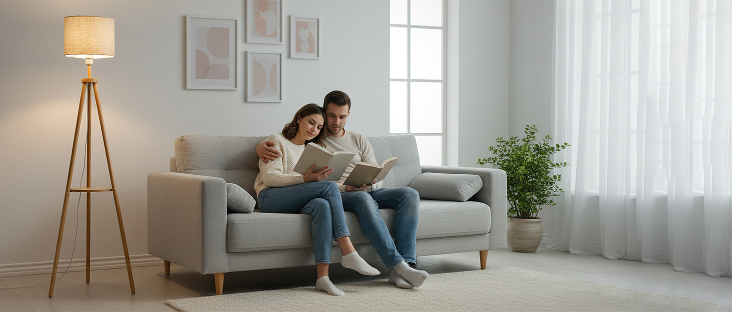 Стельова лампа для вітальні з полицею, дерев'яна LED-стійка лампа з регулюванням яскравості, тринога, 3 колірні температури, таймер на 30/60 хвилин, абажур, вимикач на корпусі для вітальні, спальні, офісу.