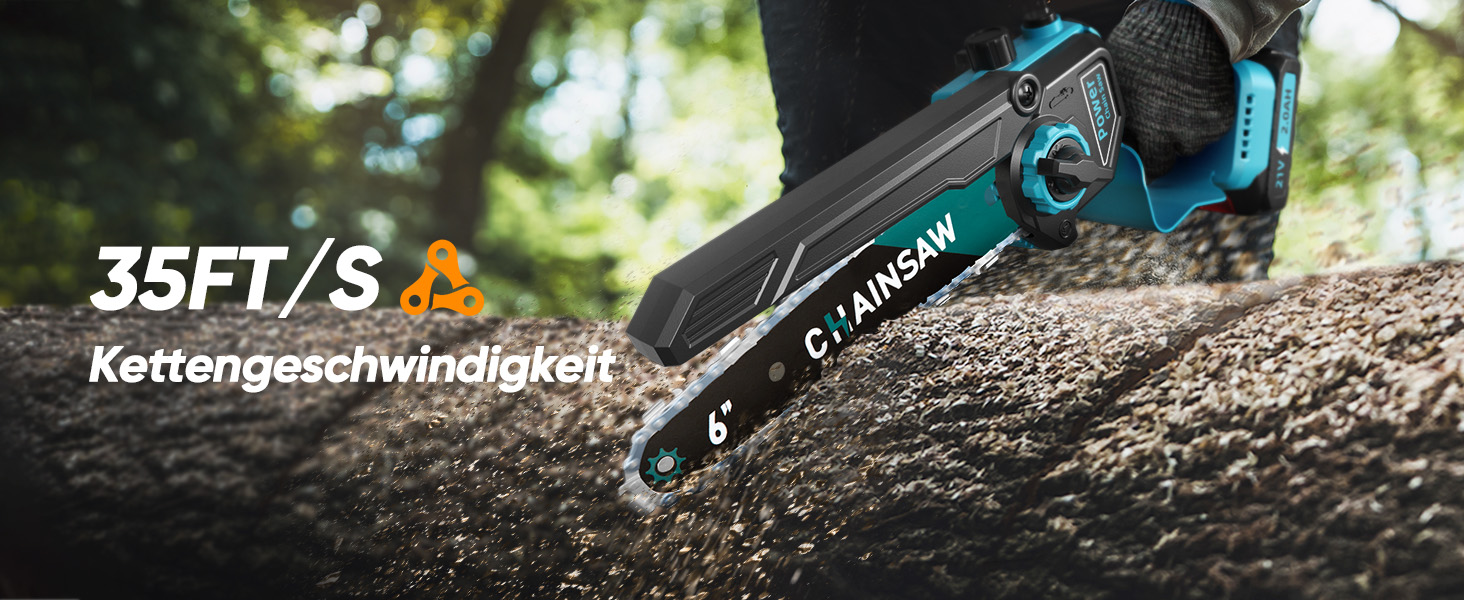 Акумуляторна міні-пила 6 дюймів з безщітковим мотором 1000W, 4000mAh акумулятор, сумісна з Makita 18V, з автополивою, для різання гілок та дерева