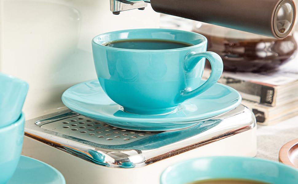 LOVECASA Кавовий сервіз з порцеляни, Sweet, 12-ти частинний (12 чашок з блюдцями), для 6 осіб, 230 мл, білий, VCP-CC13