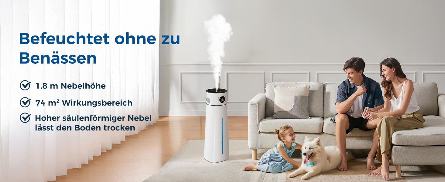 Зволожувач повітря для спальні, 4л, тихий ультразвуковий, з поворотною на 360° форсункою, пультом дистанційного керування, автоматичним вимкненням, 40 годин роботи, таймером, для дитячої кімнати, офісу, рослин