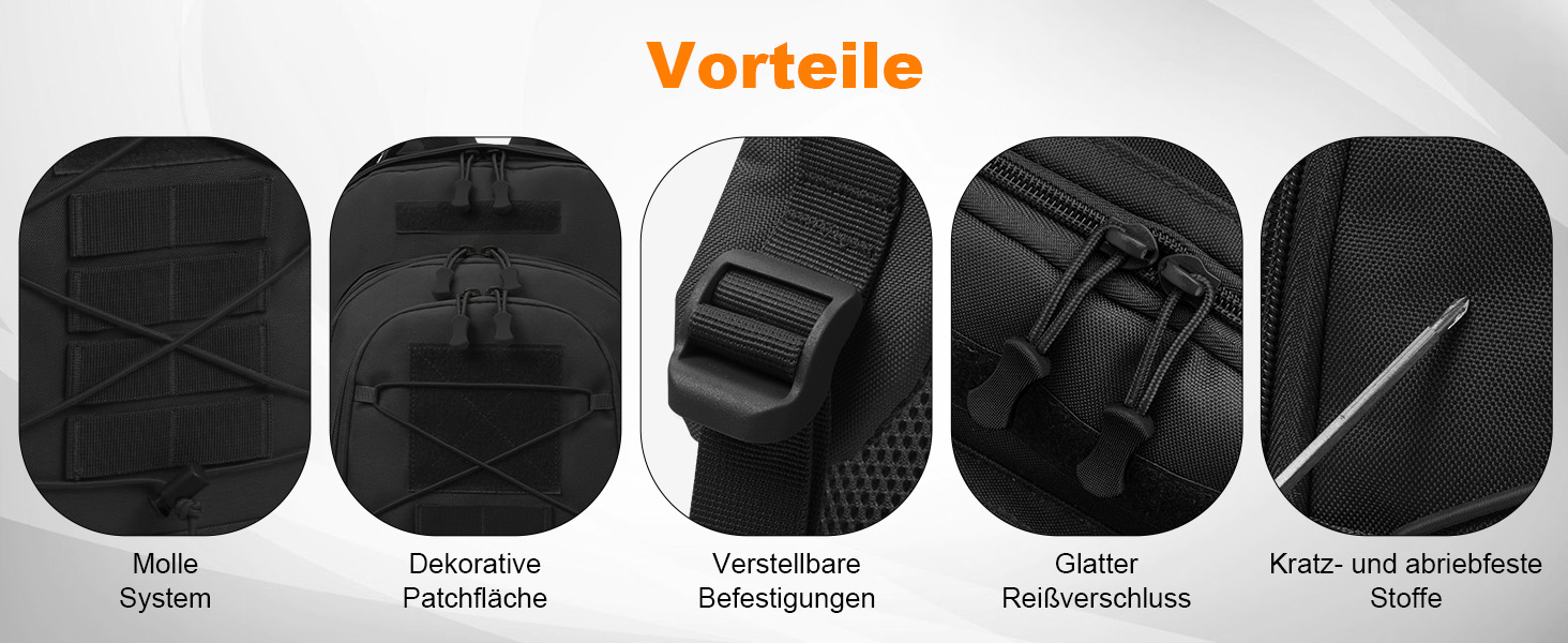 Тактичний рюкзак Molle 35/40 л, водонепроникний, для мотоциклістів, туризму, школи, з USB-портом, чорний
