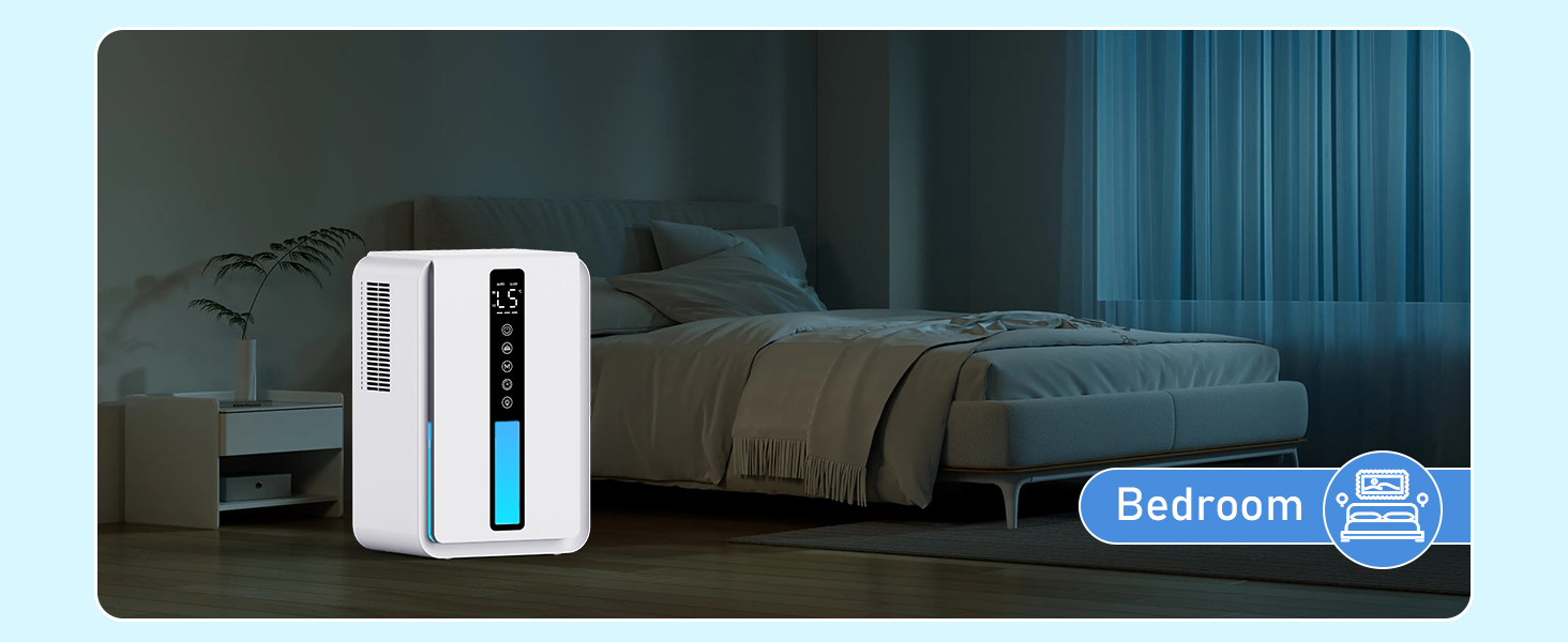 Електричний осушувач повітря 2500 мл з баком для води - Осушувач повітря електричний з трьома швидкостями + два режими, таймер 48H, авто-стоп & анти-заморожування, для спальні та ванної кімнати