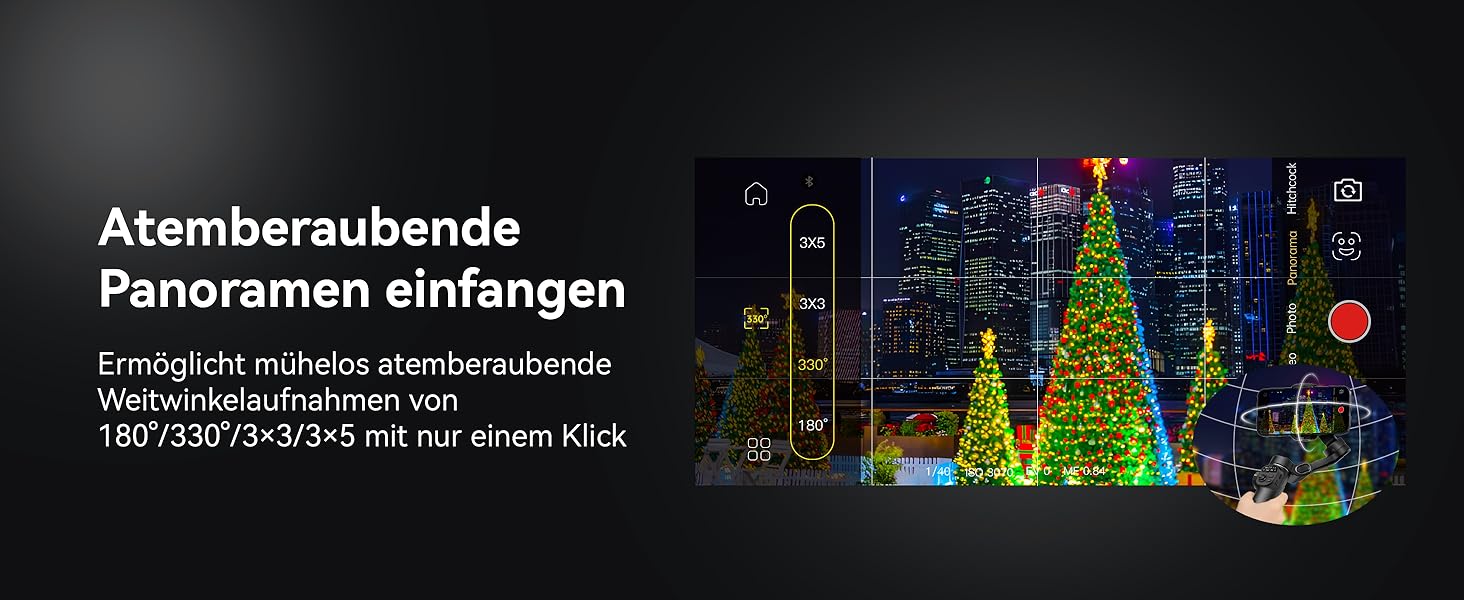 Стабілізатор для смартфона AOCHUAN X2: 3-осьовий гімбал з OLED-дисплеєм та 7.8-дюймовою штангою, чорний