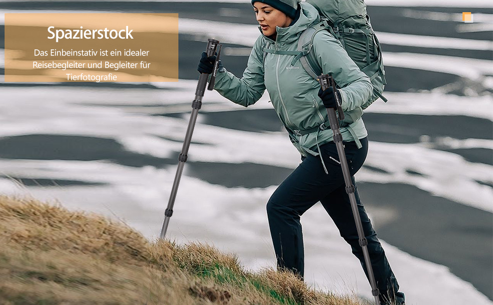 Штатив монопод Koolehaoda KQ-326C: карбонове, 44-174 см, 6 секцій, 32 мм, для фото та відео