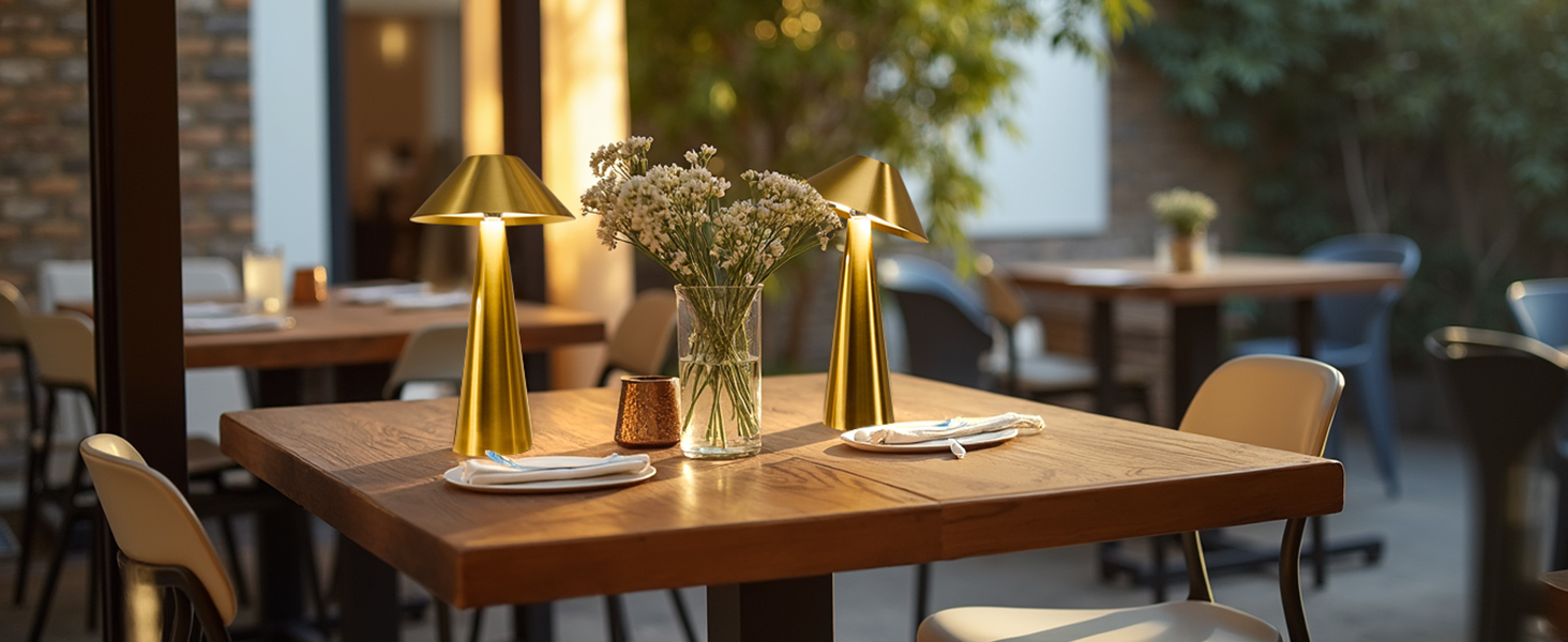 BOJIM 2 шт. LED настільна лампа золота, акумуляторна, USB, бездротова, диммування, магнітна, IP54, вологостійка, для балкона, поворотний наголовник