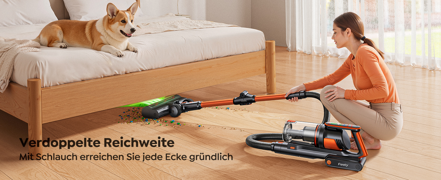 Бездротовий акумуляторний пилосос Fieety 600W з ароматерапією та гнучким з'єднанням, 65 хвилин роботи, для твердих поверхонь, килимів та авто