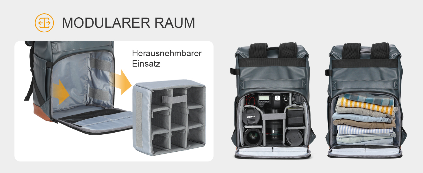 TARION Рюкзак для фотоапарата Kaera: водонепроникний рюкзак для фотокамери, рюкзак з відділенням для ноутбука 14 дюймів, рейнкавер (зелений, синій, M)