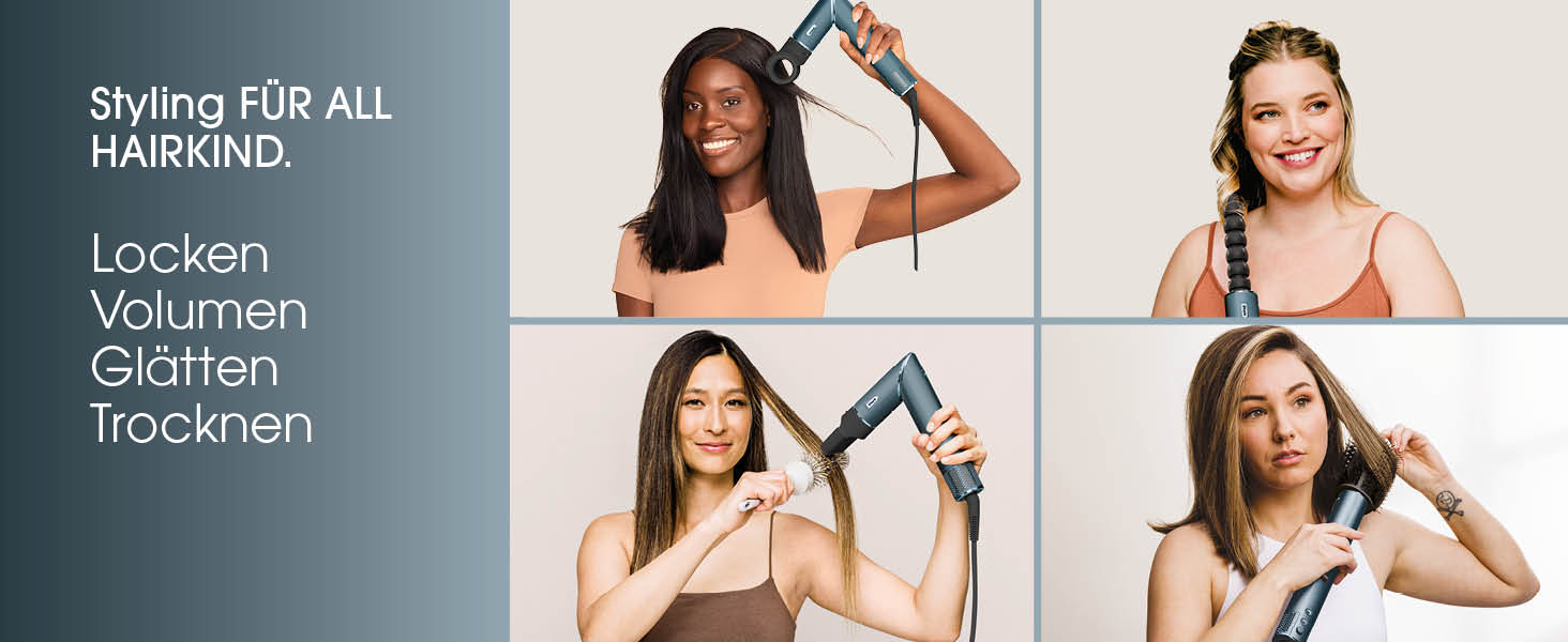 Фен Shark FlexStyle Multi 5 в 1 з насадками для локонів, щітками та концентратором – без пошкодження волосся, універсальне укладання, для всіх типів волосся (Teal)