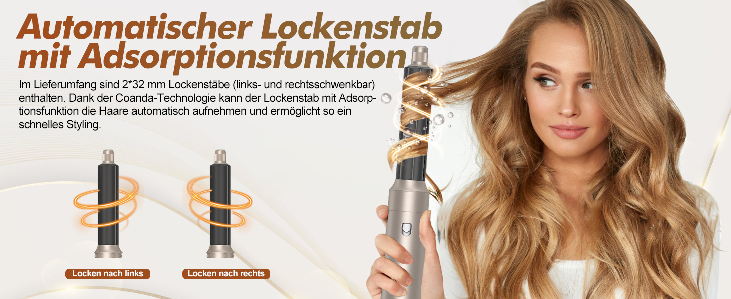 Airstyler 5 в 1: Фен-щітка, плойка, стайлер для волосся 1000W, золотий