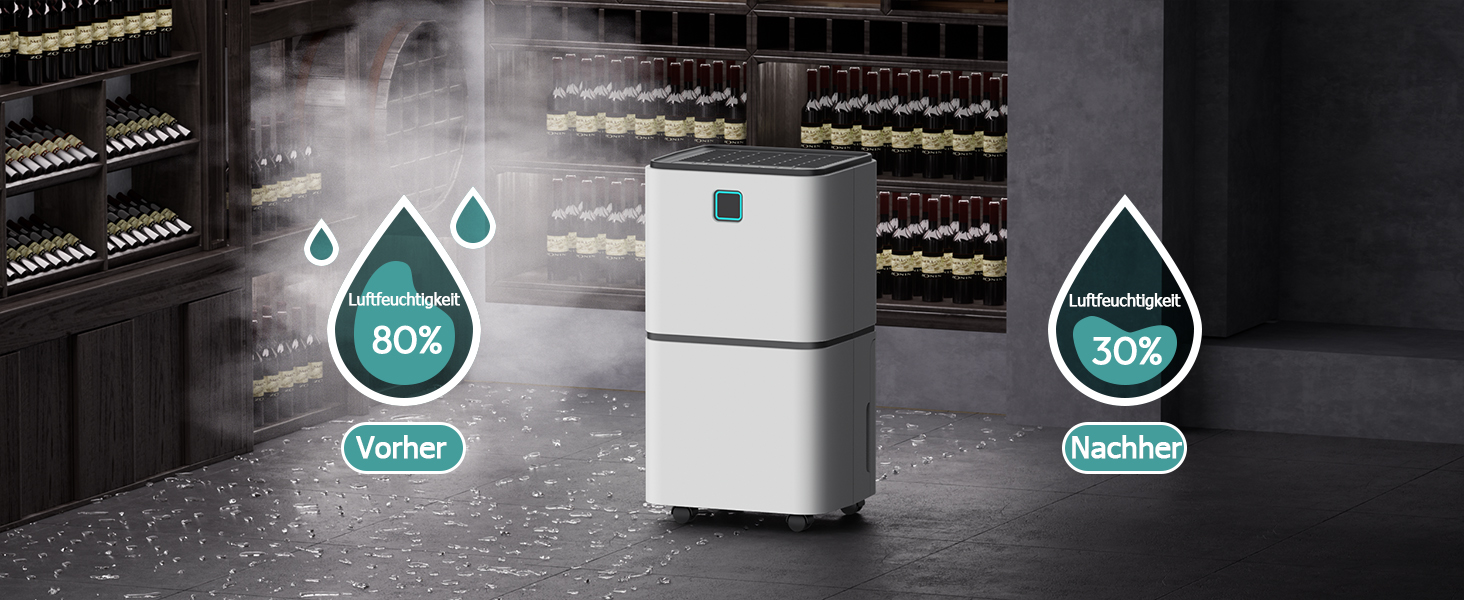 Електричний осушувач повітря 12л/24г з сенсорним керуванням, дисплеєм 3 кольорів та таймером 24г. Ідеальний для квартири, швидкого сушіння білизни, ванної кімнати та підвалу. Білий, 12л