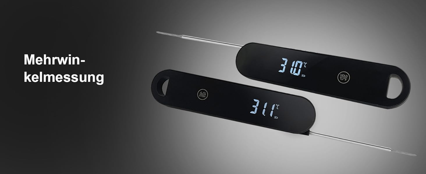 Термометр кухонний Charmline для м'яса, випічки та грилю, точне вимірювання ±0,3°C, автоматичне повороти дисплея