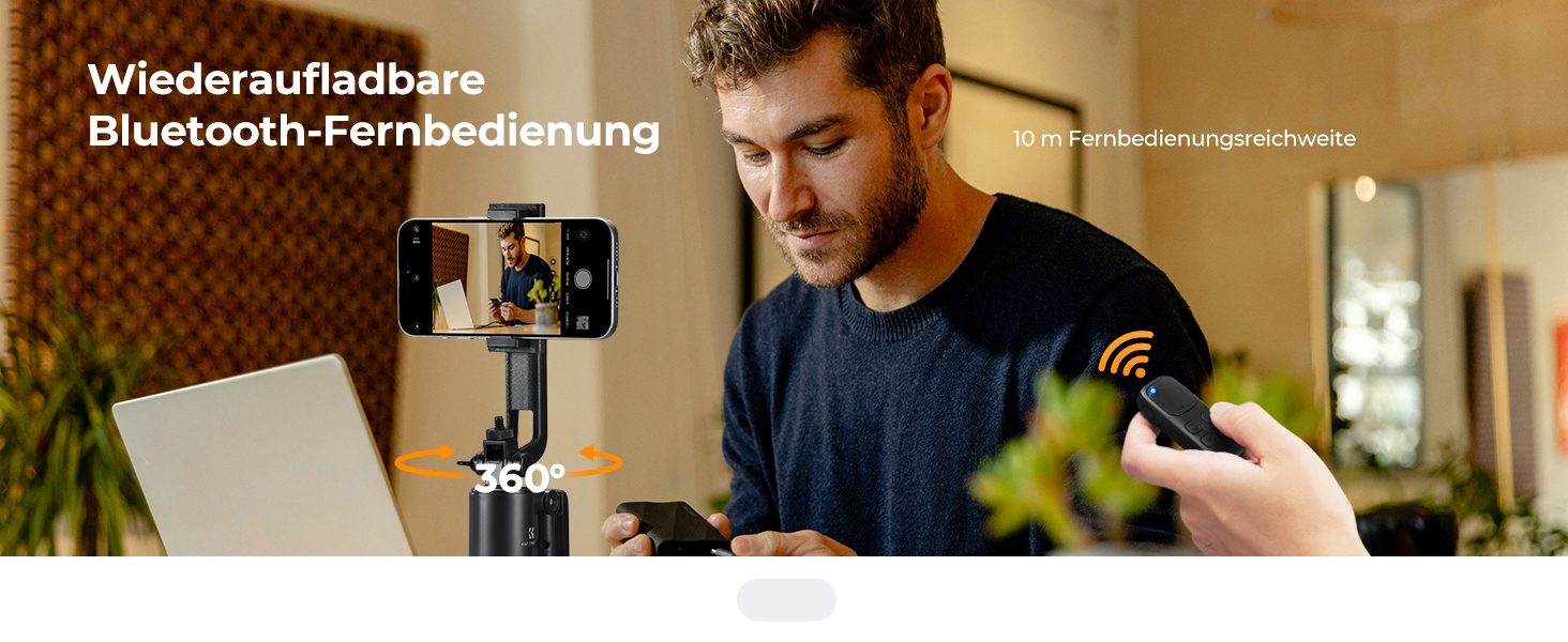 Штатив K&F Concept Smart Series з кільцевою світлодіодною лампою, 1.8 м, алюмінієвий, з функцією відстеження обличчя, сумісний з iPhone/Samsung/Android та DJI/Insta Sport Cameras