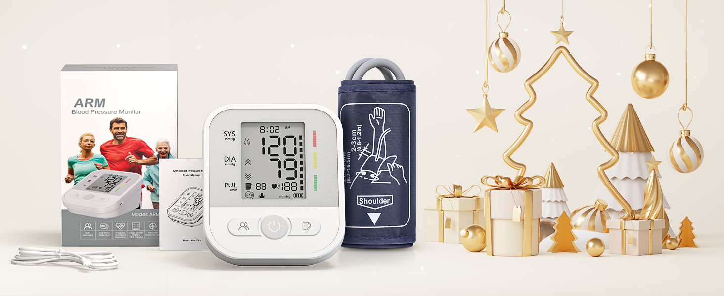 Автоматичний тонометр на плече з LCD-дисплеєм та регульованою манжетою (22–42 см), One-Touch, перловий колір